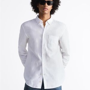 Zara Men linen button-down shirt, size medium